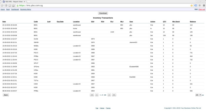 Inventory transactions from picking and moving
