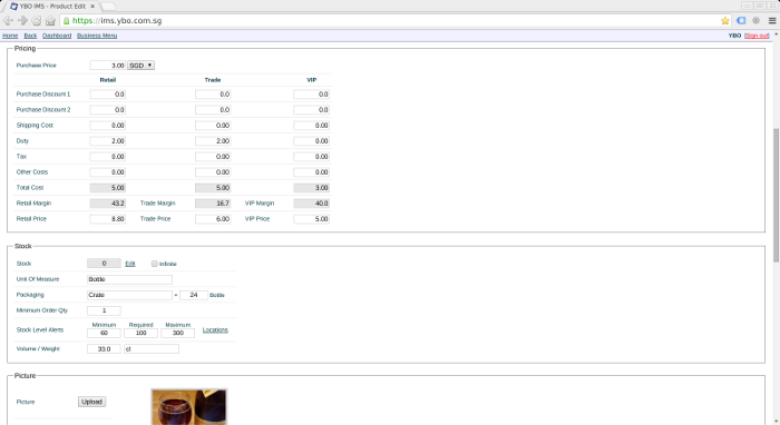 Pricing example
